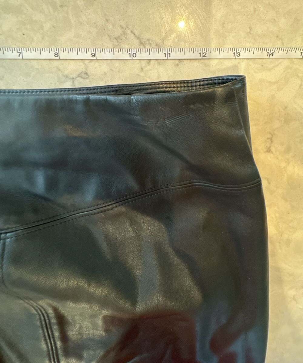 Express Women's Black Faux Leather Midi Skirt Size 4 - Picture 5 of 6